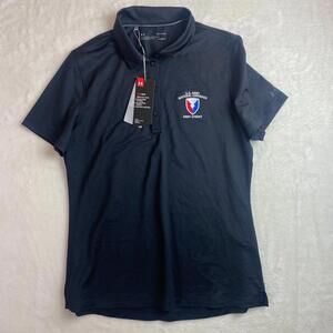 Under Armour Golf‎ HeatGear Polo Womens Medium Black US Army Material Command